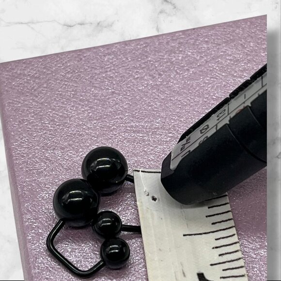 Black Captive Bead Surgical Steel Body Jewelry Rings Unisex - Picture 3 of 5